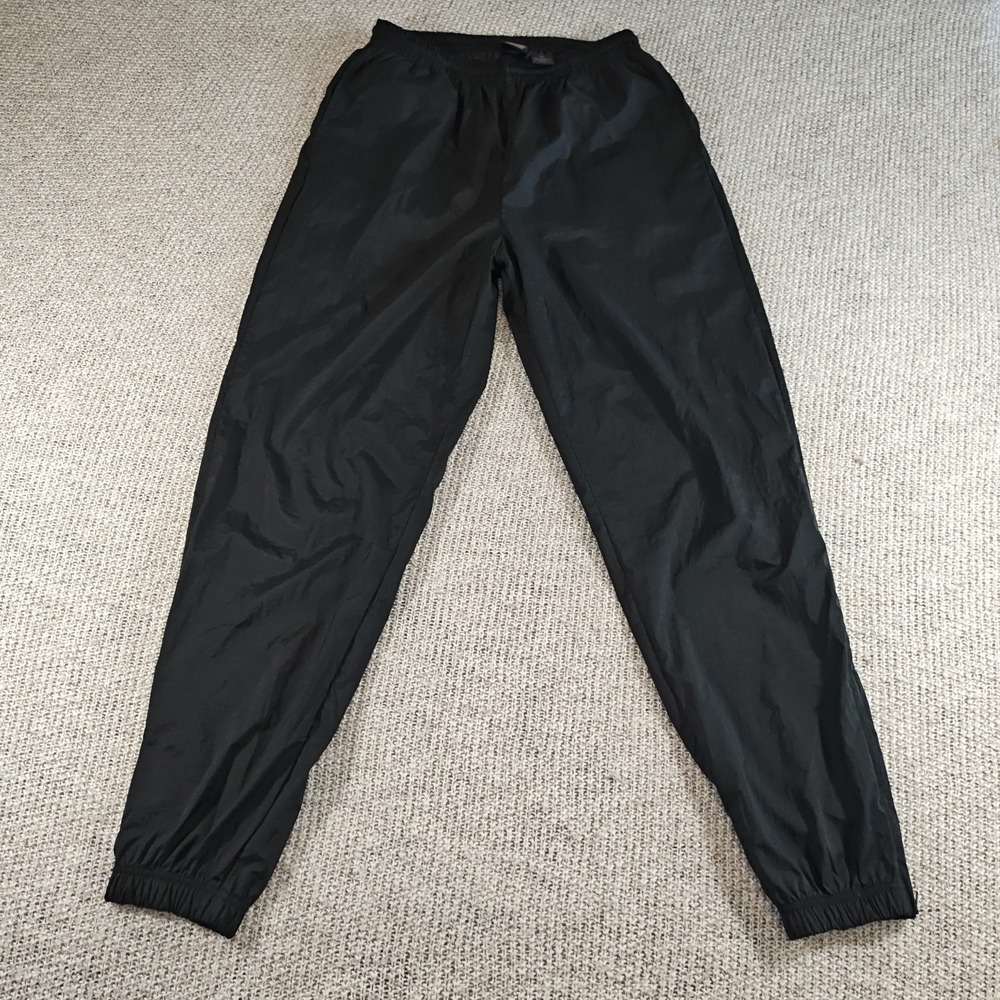 Vintage USA Olympics Windbreaker Pants Men's M Black Ankle‎ Zip Drawstring Track
